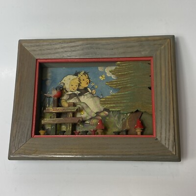 Vintage Hummel Shadow Box Diorama by Emil Fink Verlag Germany Sweet Sisters
