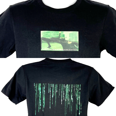 The Matrix Neo Uniqlo UT Mens T-Shirt size XS 35x24 Black Keanu 