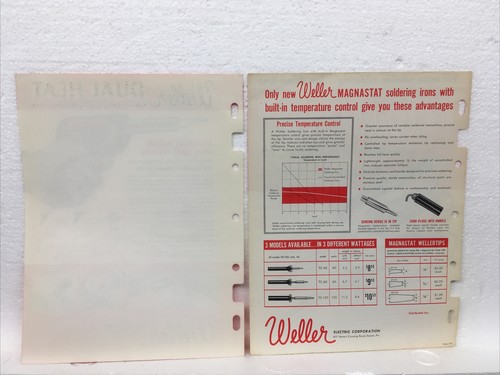 Lot of 2 Weller Vintage Electric Soldering Tool Advertisement Insert Prices - Picture 2 of 2