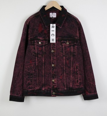 dark red denim jacket