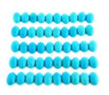 10 Oval Shaped Natural Arizona Turquoise Cabochons 4x6mm