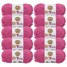 (10 Pack) Lion Brand Yarn 205-195 DIYarn Yarn, Hot Pink