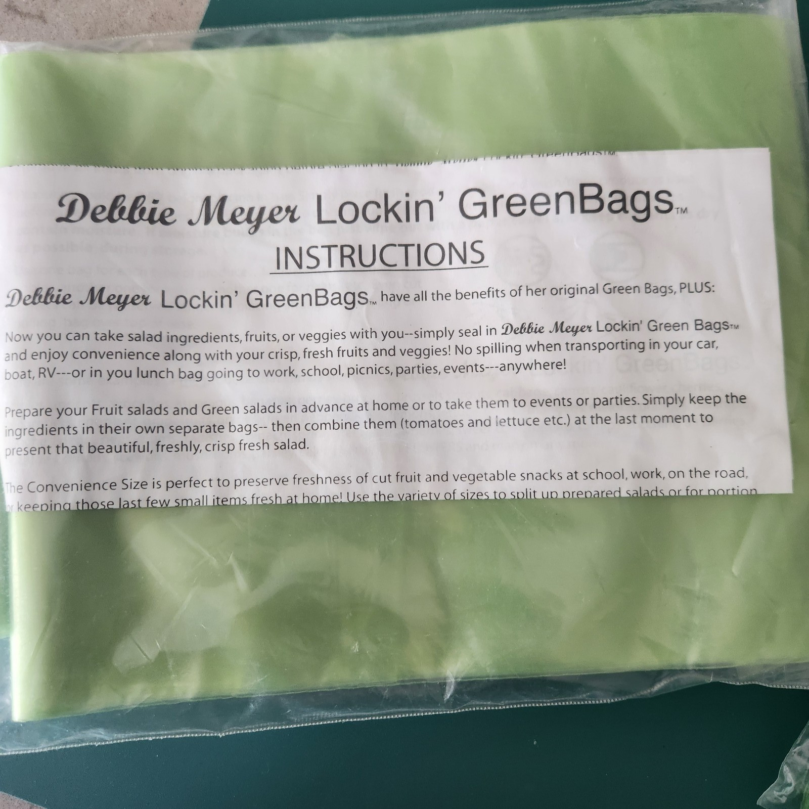 Debbie Meyers Lockin'  Green Bags Made in USA Two Sizes NEW  40 bags total