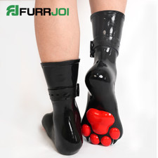 Furrjoi Silicone Dog Feet with Lock Ferry Fetish Puppy Play Party Costumes Latex