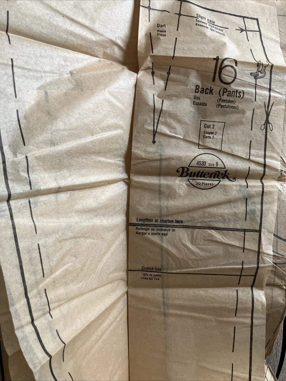 Vintage Butterick 4530 modello CUCITO manca Kenzo anni 70 tg 8