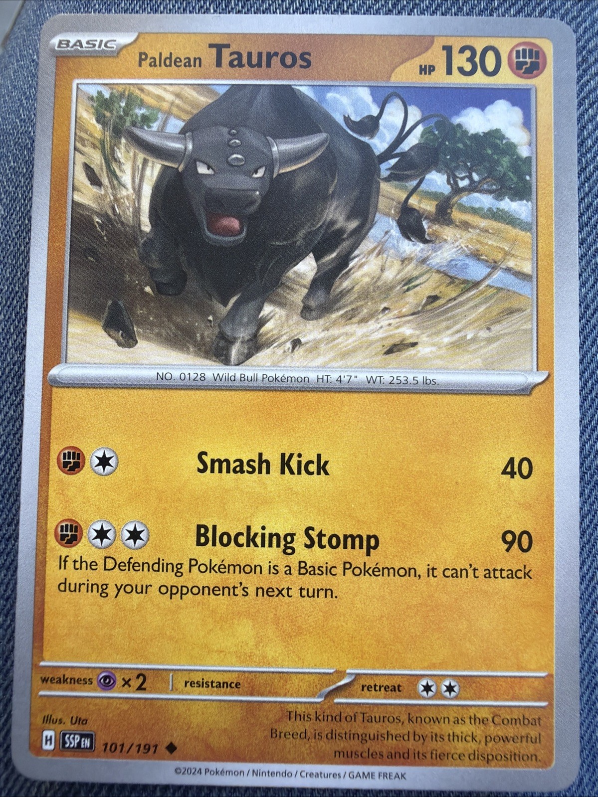 Paldean Tauros 101/191 - Non-Holo - Surging Sparks - Pokemon TCG - NM/M
