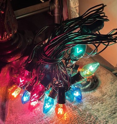 Vintage Multicolor Decorative Lights x14 Christmas Tree Santa Lights  Work