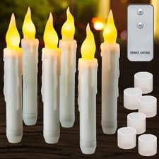 6 Pack Remote Taper Candles Battery Operated, Halloween Floating Candle Light...