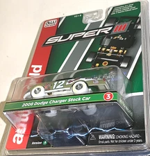 AUTO WORLD 2023 2008 DODGE CHARGER STOCK CAR WHITE LIGHTNING SLOT CAR CHASE RARE