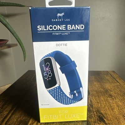 Dabney Lee Silicone Band For Fitbit Luxe Wristwatch Band Blue and White Dots