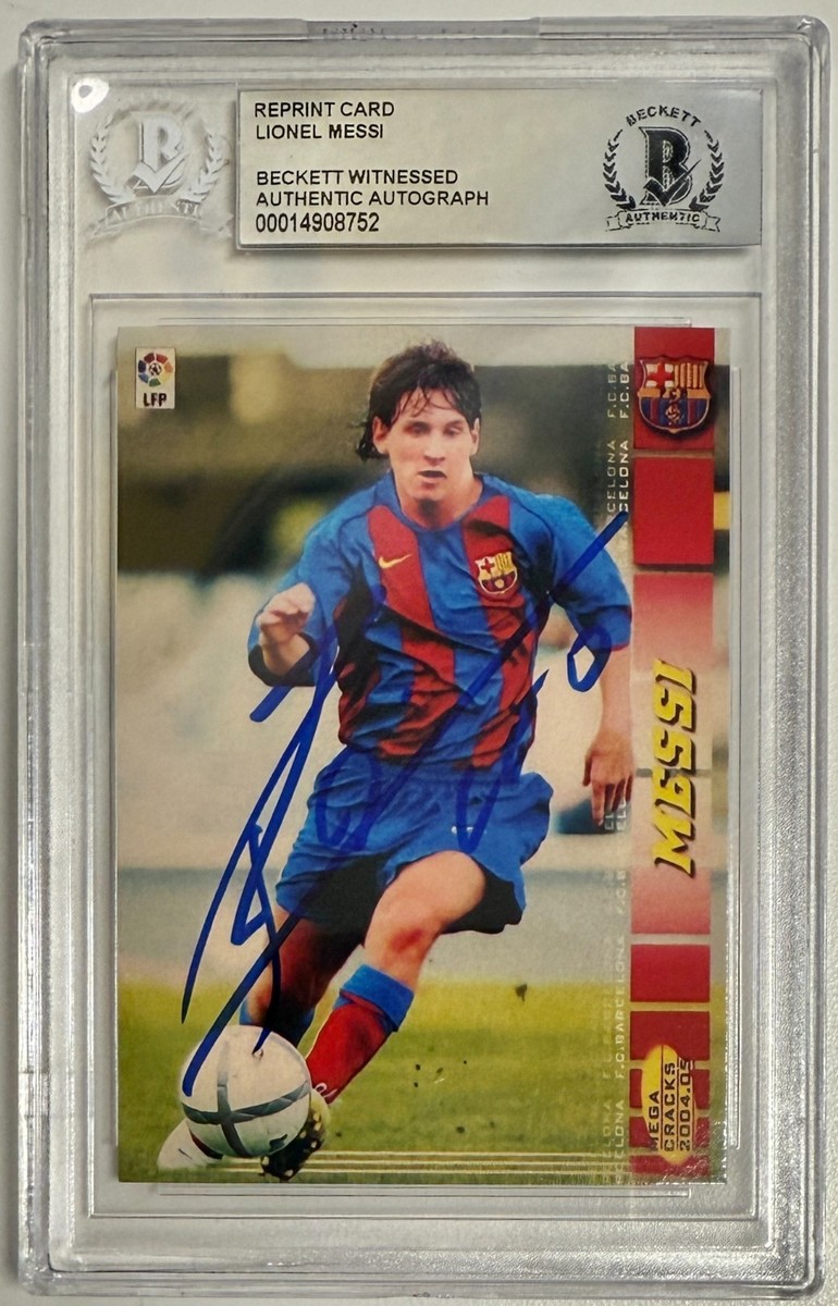 Authentic Signed Lionel Messi #71 Megacracks Reprint Card Rookie