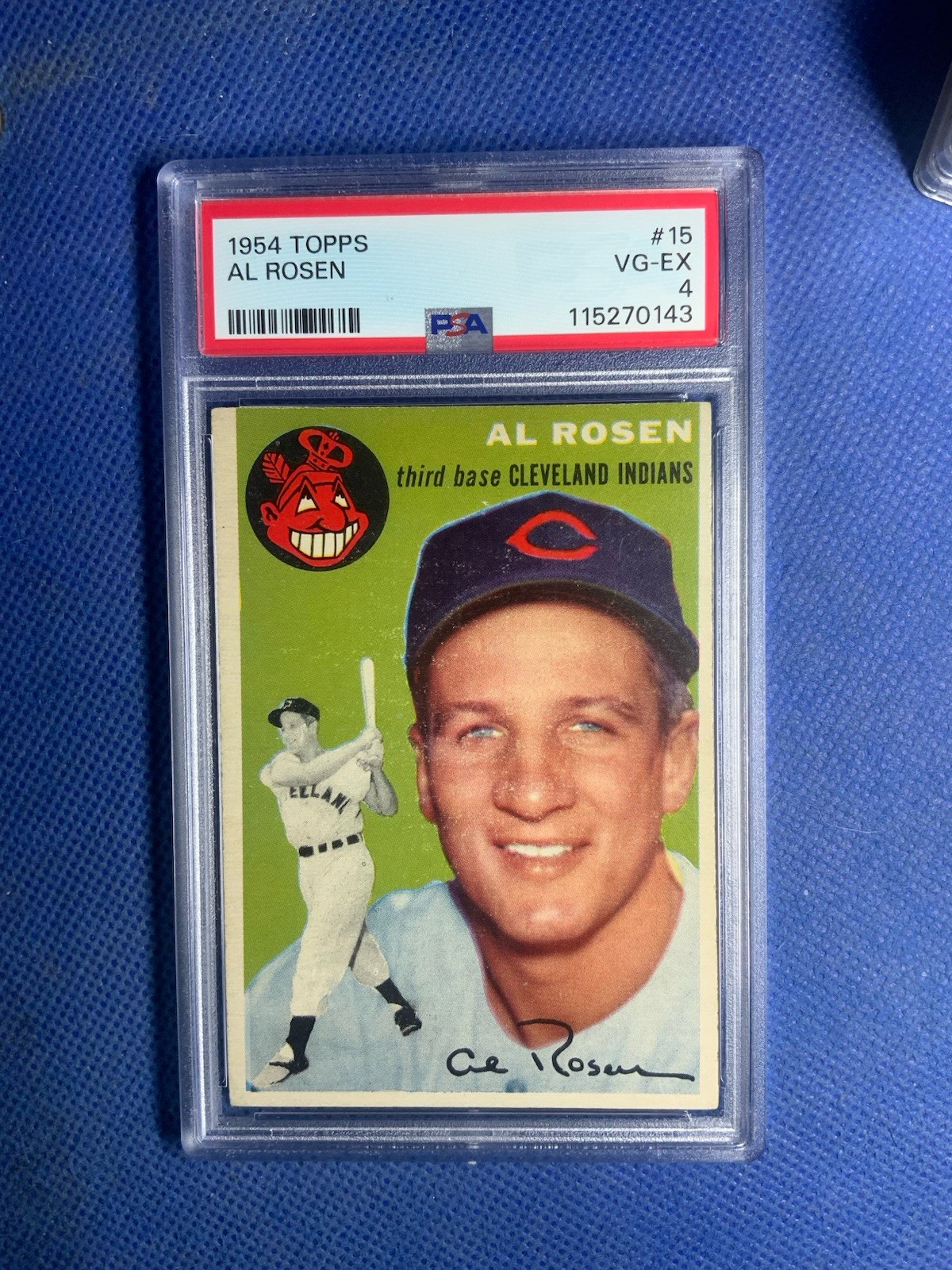 1954 Topps Al Rosen PSA 4 VG-EX #15 Original Vintage Cleveland Indians