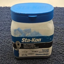 (QTY 100) STA-KON 14RB-6: Vinyl Insulated Ring Terminals, 18-14 AWG CU