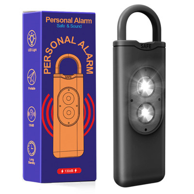 Personal Safety Alarm Rechargeable Alarm With LED Light, Compact Keychain Design