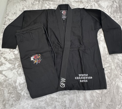 #ad #ad Bjj Jiu Jitsu Gi Kimono By Gitana Fightwear Black “Where Champions Roam” Size A0 $94.95