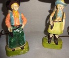 nice old pair of western theme bisque Occupied Japan cowboy & cowgirl lamps — photo 3