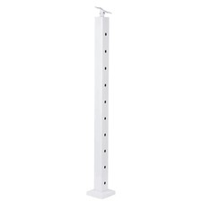 Poste de barandilla de cable de acero inoxidable 304 blanco 30° ajustable 10 agujeros