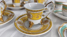 25pc Mix Vintage Miniature Porcelain Teacup  Saucer Gold Trim