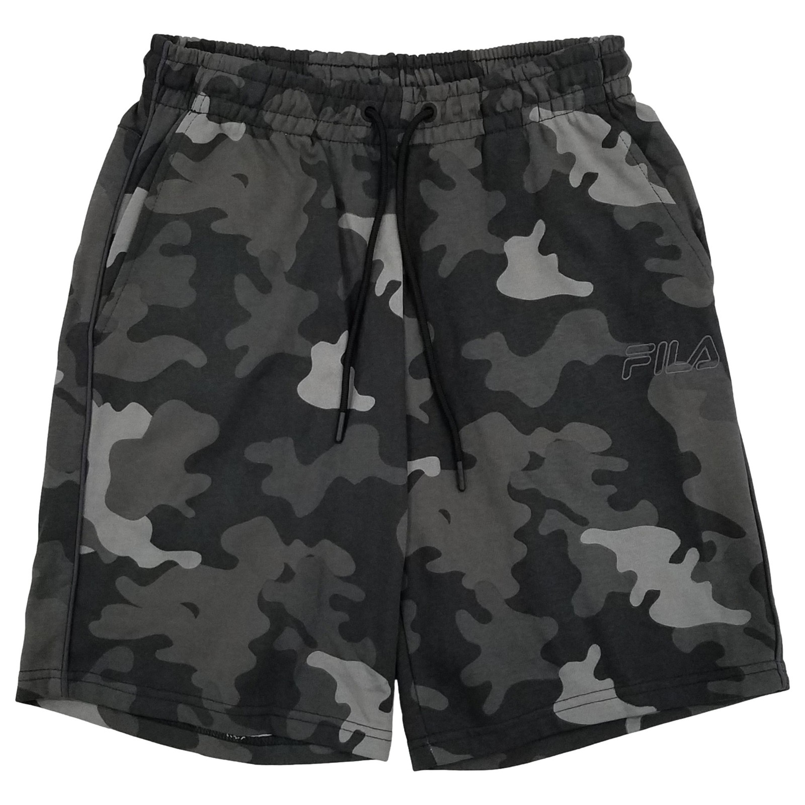 Pantaloncini Fila Uomo Nero Stampa Mimetica French Terry Allenamento Allenamento Atletico S