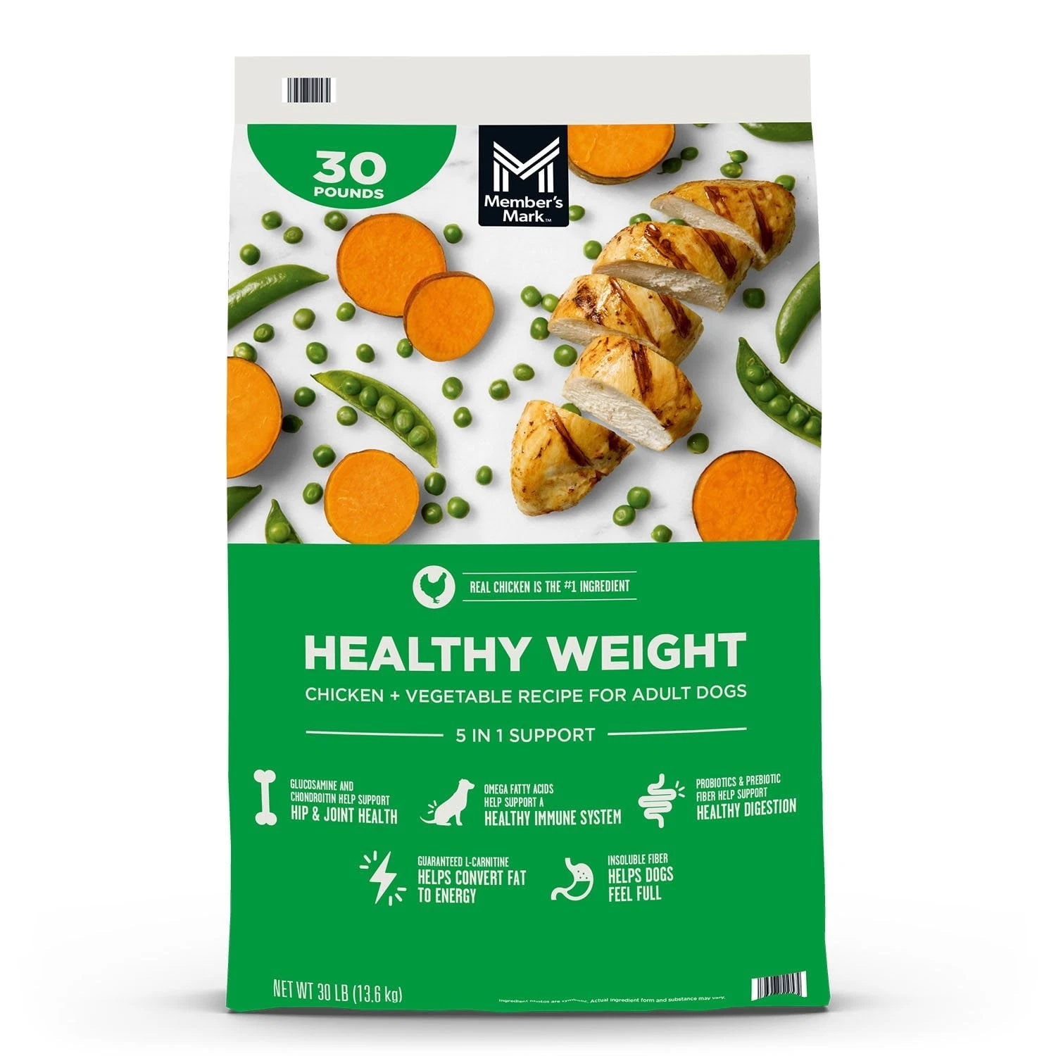 Member's Mark Healthy Weight Chicken & Vegetables Adult Dry Dog Food, 30 Pounds