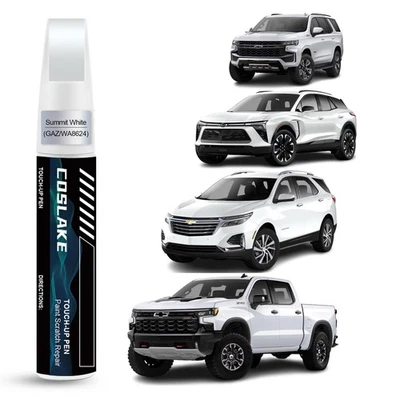 COSLAKE Car Touch Up Paint for Chevrolet Summit White 2-in-1 Scratch Repair Pen