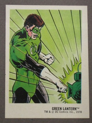 mint 1978 GREEN LANTERN #30 sticker card WITHOUT advertising on front
