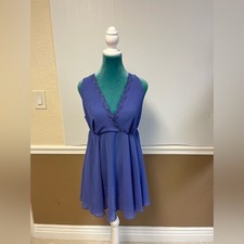 Luxe by Gilligan  O'Malley Purple Babydoll Slip Dress   Size M