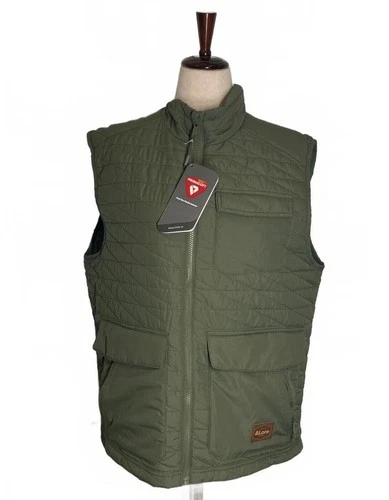 New Men's &Lore by Tahoe River Olive Green Primaloft Quilted Insulated Vest image 2