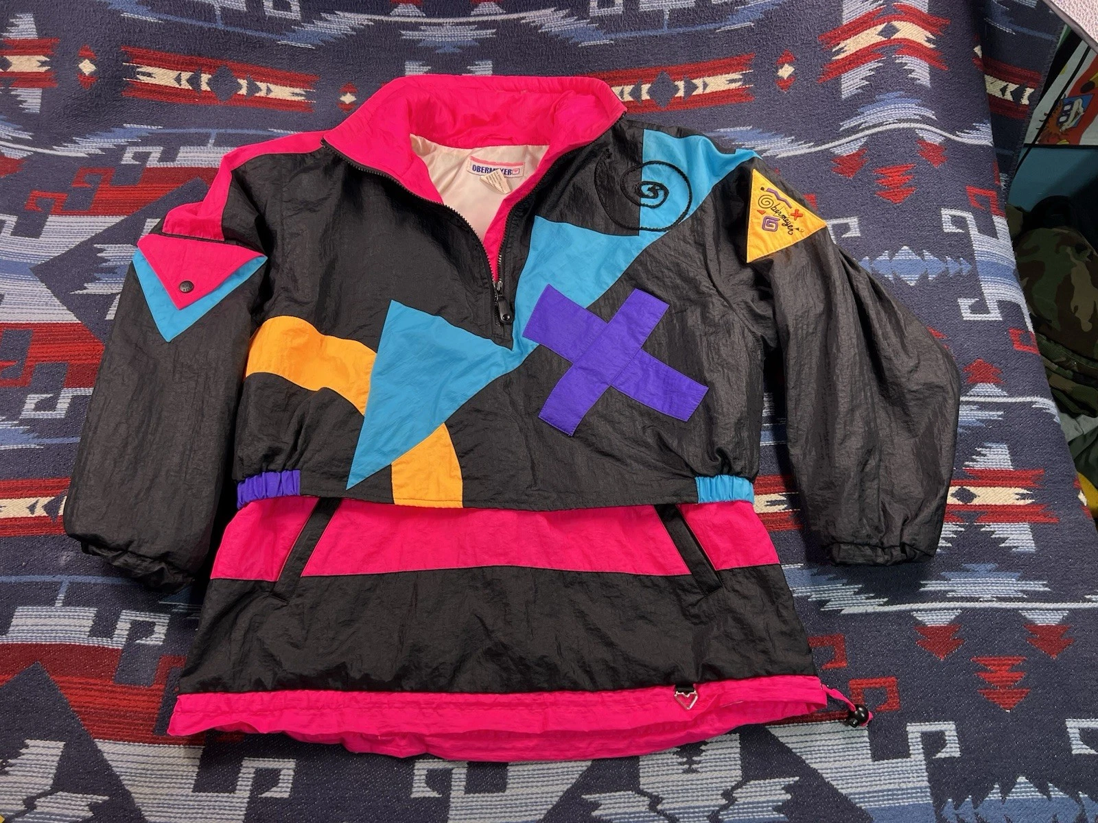 Vintage Sport Obermeyer Ski Snow Jacket Women’s 8 (M/L) Neon 80s Costume Suit