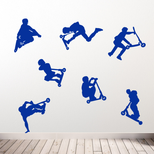 Stunt Scooters Kids Sports DIY Wall Decal Decorative Vinyl Stickers New Deco A49 - Picture 23 of 26