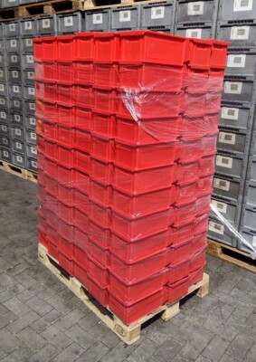 Sichtlagerkiste SSI Schäfer LF 321 - 350x220x200 mm - gebraucht ROT