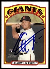 2021 Topps Heritage Baseball Chadwick Tromp Rookie Auto Giants #631 Signed