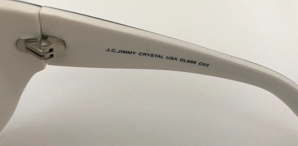 Gafas de sol Jimmy Crystal blancas y negras elegantes Swarovski Swarovski, estilo # GL888 Foto 4 de 4