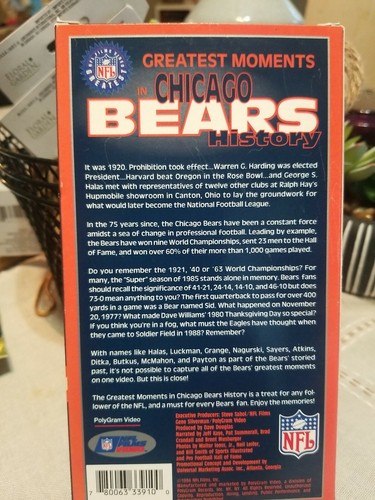 Greatest Moments in Bears History - NFL Films 1994 - VHS Tape RARE - Picture 2 of 3