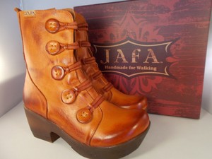 Jafa-671-Handmade-Grunge-Boots-Orange-Women-039-s-Size-8-5-US-EURO-39-New-In-Box