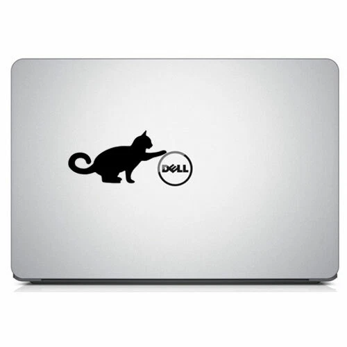 Curious Cat Apple Kitty Pet Vinyl Decal Sticker for Macbook Laptop Car Window - Image 4 of 4