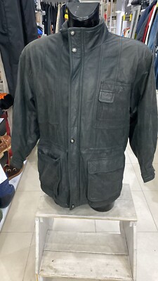 Echt Leder Jacket In Leather Used Men Size 48 Black XXE145L
