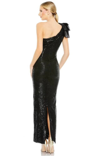 Leena for Mac Dougal Black Sequin Dress Plus Size 18 Off One Shoulder 11283 NEW - Picture 2 of 20