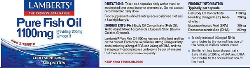 Lamberts Pure Fish Oil Capsules 1100mg (60) BBE 10/2026 - Picture 2 of 3