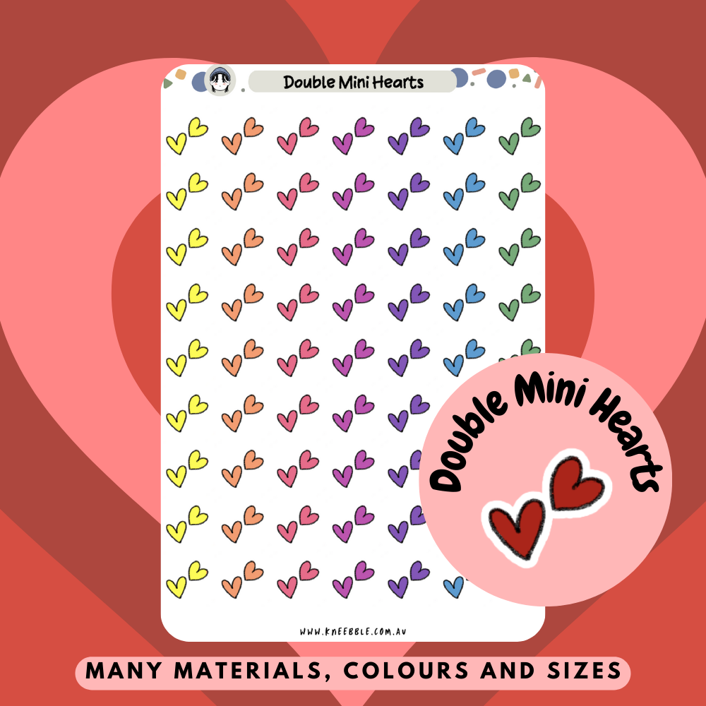 Double Mini Hearts Planner Stickers