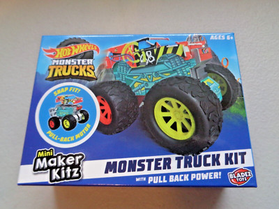 HotWheels MONSTER TRUCKS Mini Maker Kitz Pull Back Power Größe 3 Zoll montiert NEU