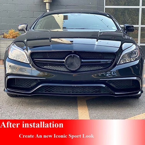 REAL CARBON for Mercedes Benz W218 CLS63 Front Bumper Splitter Canard Fins - Picture 4 of 12