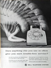 BELL TELEPHONE SYSTEM - Trouble free service - faithful -1962 Vintage Print Ad