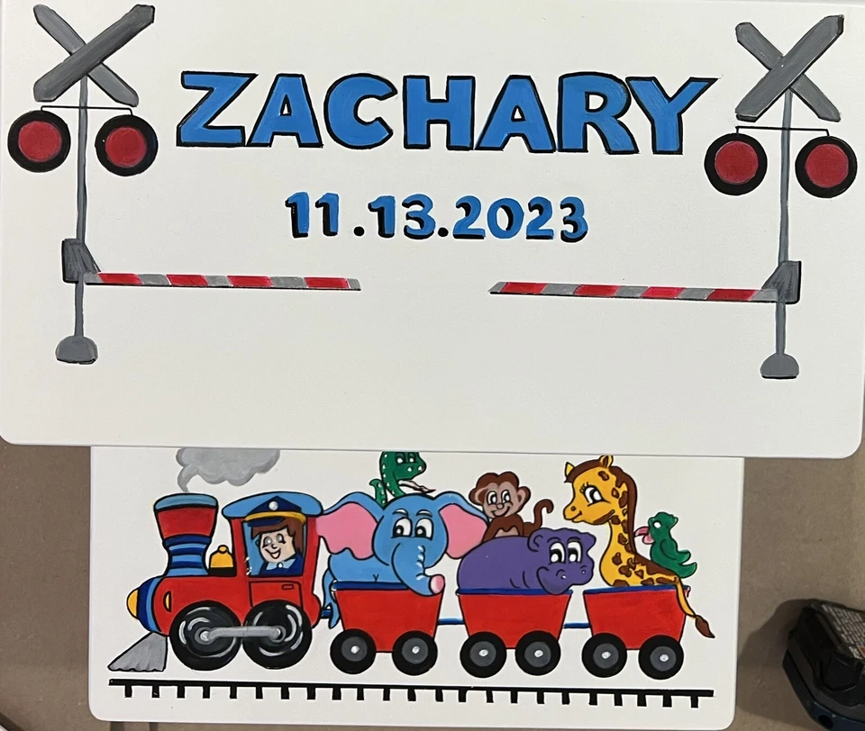 Taburete pintado para niños pequeños paso 2 muebles silla TREN PERSONALIZADO Foto 2 de 4