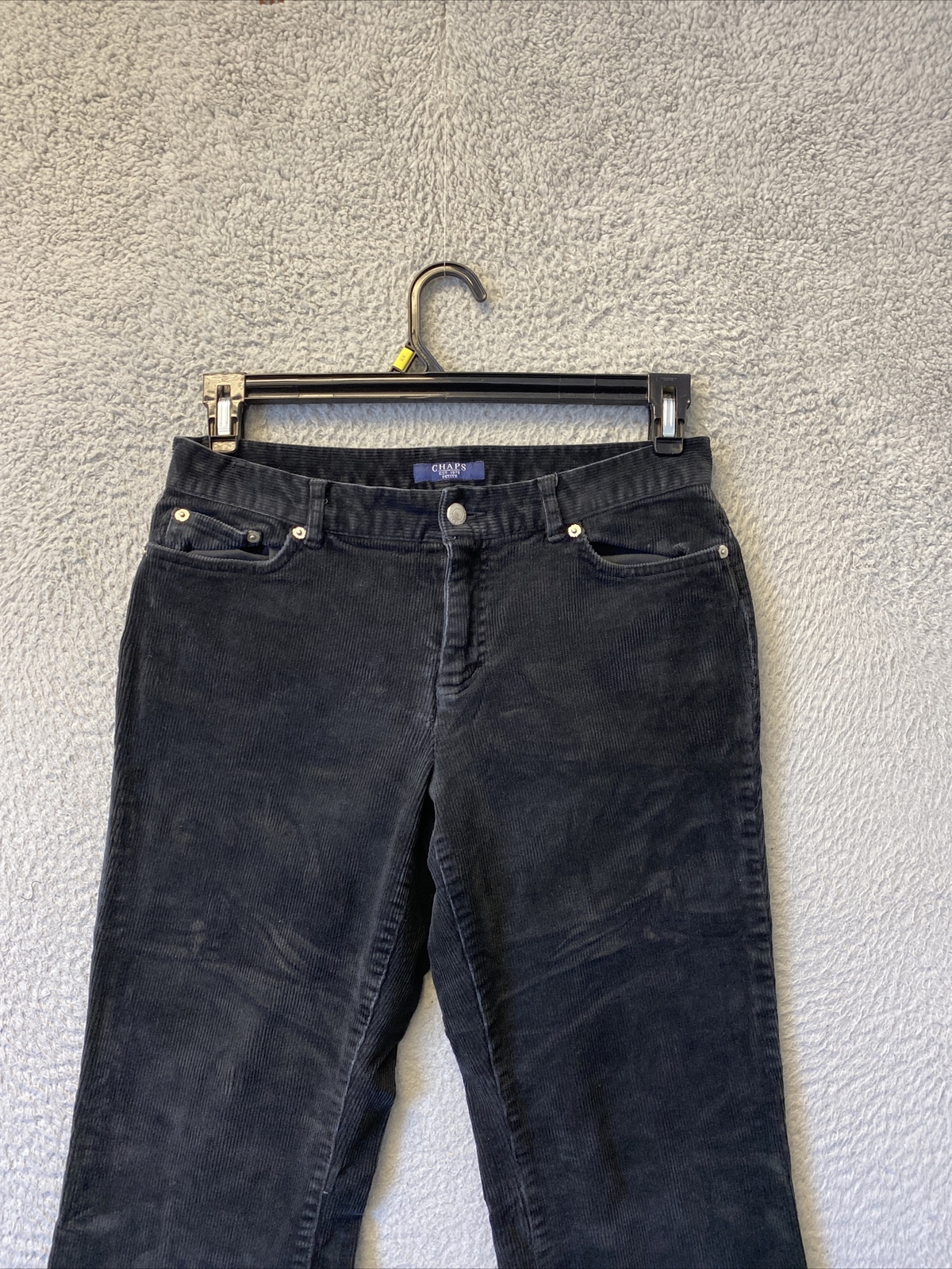 CHAPS Pants corduroy Slacks High straight boot Women’s 6P Black / 32-77 image 4