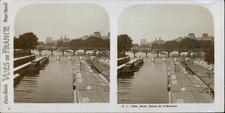 Paris, Ecluse de la Monnaie, vintage print, ca.1900, stereo vintage stereo print