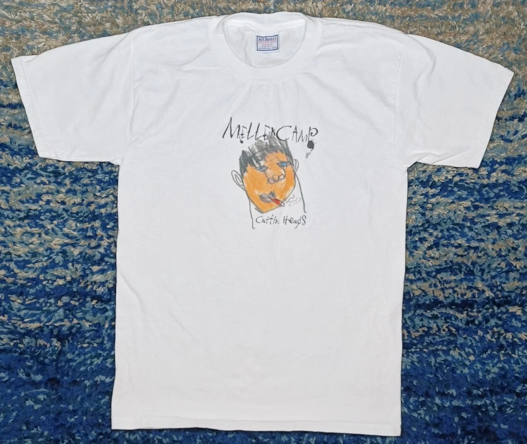 Vintage John Mellencamp Cutting Heads T-shirt Made In USA Mens Medium