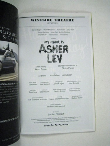 Mein Name ist Asher Lev Spielzettel 2012 Westside Theater Ticket Marke Nelson Bacon - Bild 2 von 9