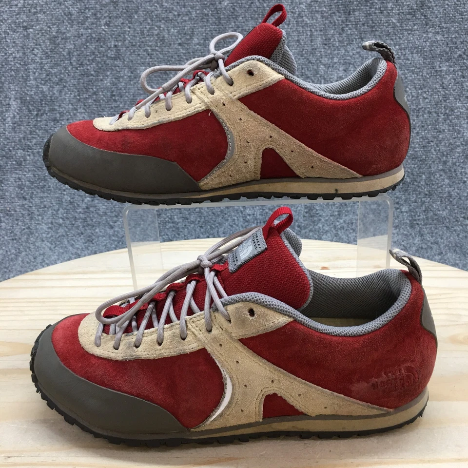 The North Face Shoes Womens 6 Athletic Hiking Low Sneakers Red Brown Suede - Image 4 of 4