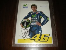 VALENTINO ROSSI YAMAHA " CARTOLINA CON AUTOGRAFO ORIGINALE VR46 " 26X19 -NUOVA 